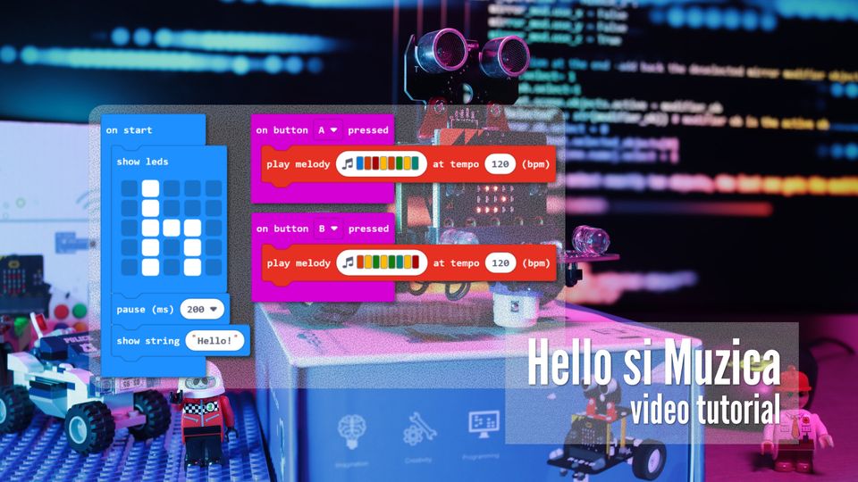 Afiseaza Hello si Muzica, micro:bit